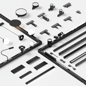 Dimming Color Adjustment Thin Magnetic Track System  Free Movement Flexible Belt Lamp with Floodlight Louver Long Shape Strip Light Magnetic Track Light